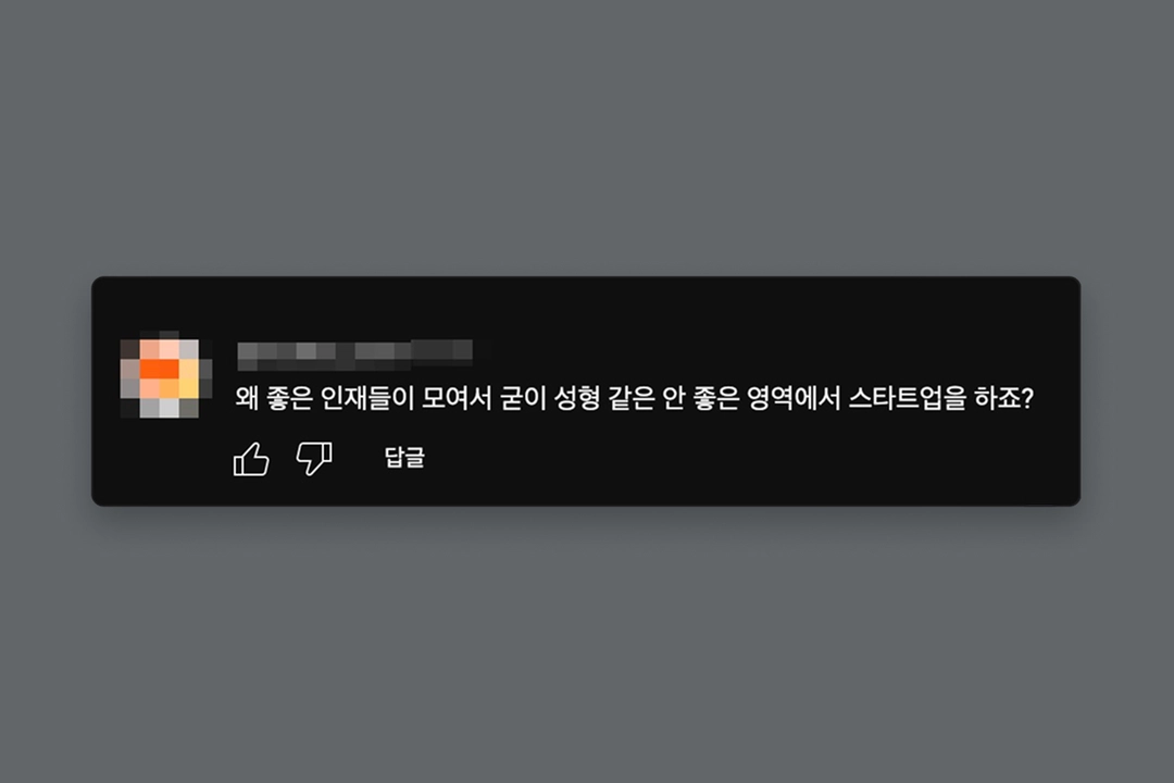 왜 좋은 인재들이 모여서 굳이 성형 같은 영역에서 스타트업을 하죠?